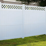 Weatherables 5 in. x 5 in. x 11.6 ft. White Vinyl Fence Line Post