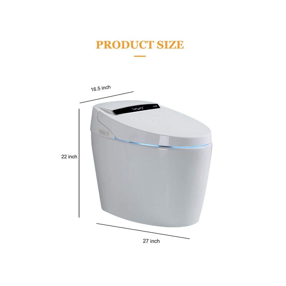 WELLFOR Elongated Smart Bidet Toilet 1.28 GPF with Auto Features and Accessories
