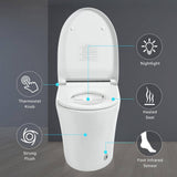 WELLFOR Elongated Smart Bidet Toilet 1.28 GPF with Heated Seat & Auto Flush