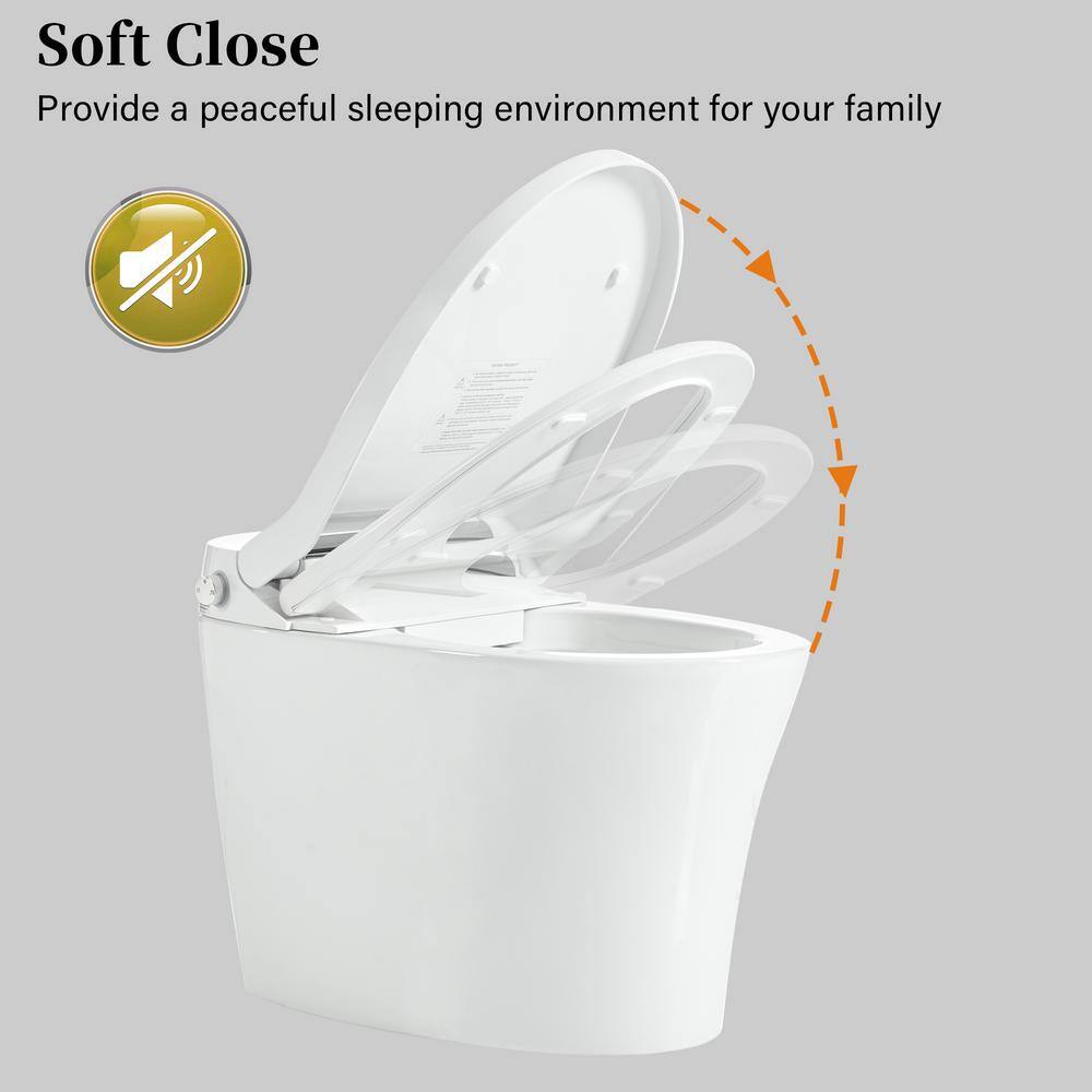 WELLFOR Elongated Smart Bidet Toilet 1.28 GPF with Heated Seat & Auto Flush