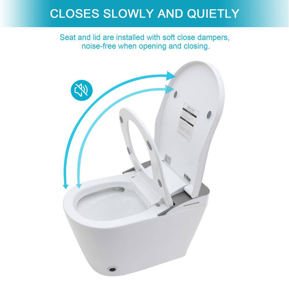 WELLFOR MT3 Elongated Heated Seat Bidet Toilet with LED Display and Night Light