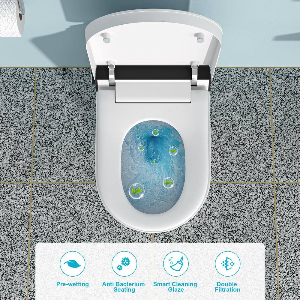 WELLFOR MT1 Elongated Heated Seat Smart Bidet Toilet with Foot Sensor in White