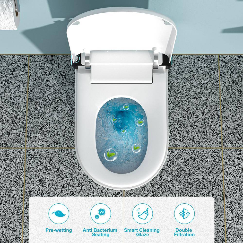 WELLFOR MT2 Elongated Heated Seat Bidet Toilet with Auto Open/Close and Foot Sensor Flush