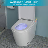 WELLFOR MT4 Elongated Heated Seat Bidet Toilet with Foot Sensor Flush and LED Night Light