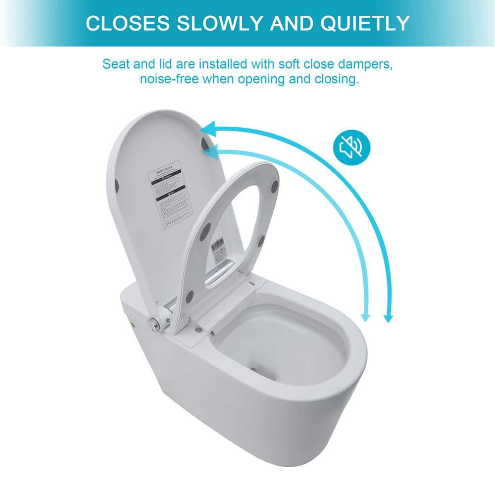 WELLFOR MT4 Elongated Heated Seat Bidet Toilet with Foot Sensor Flush and LED Night Light