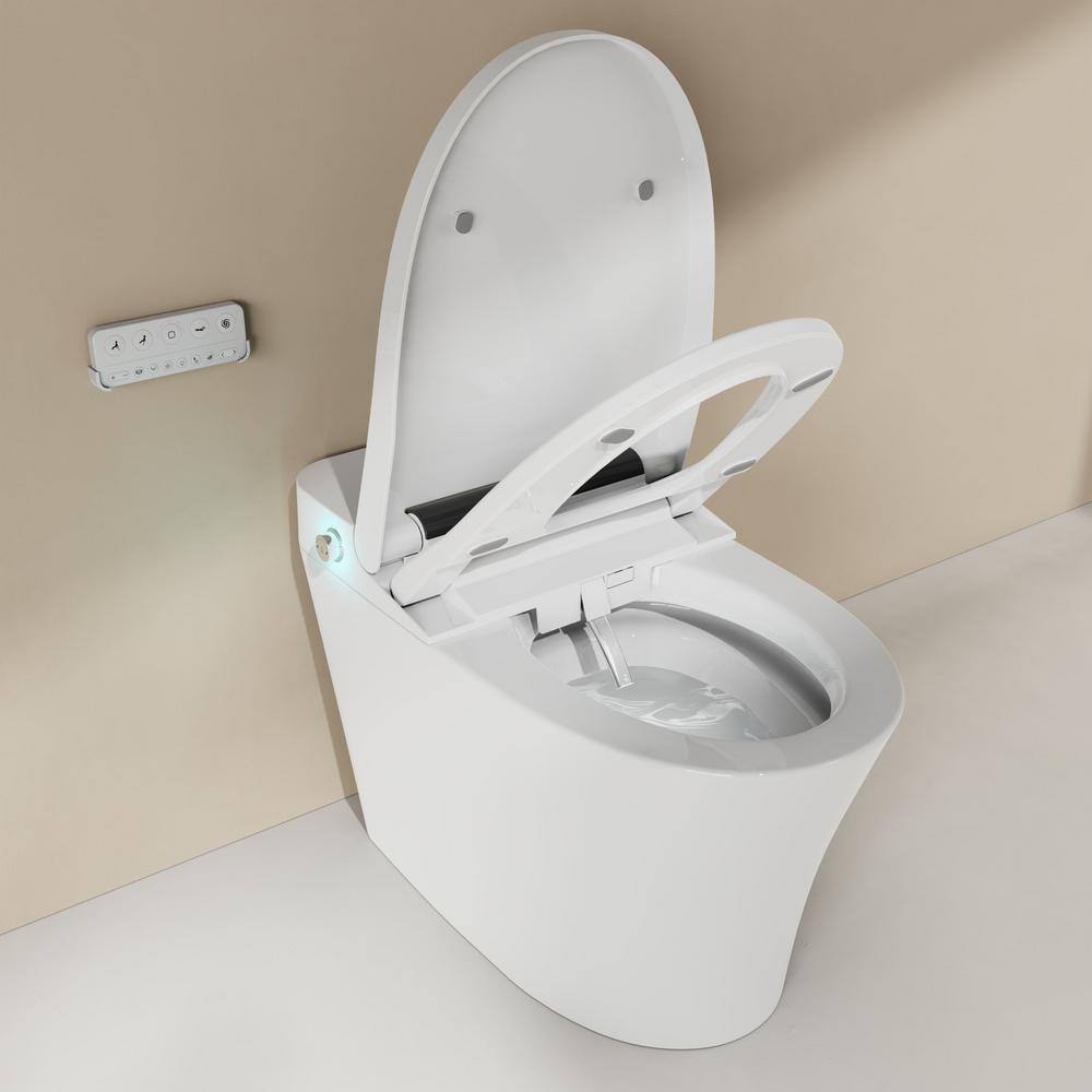 WELLFOR Elongated Dual Flush Smart Bidet Toilet with Heated Seat – White