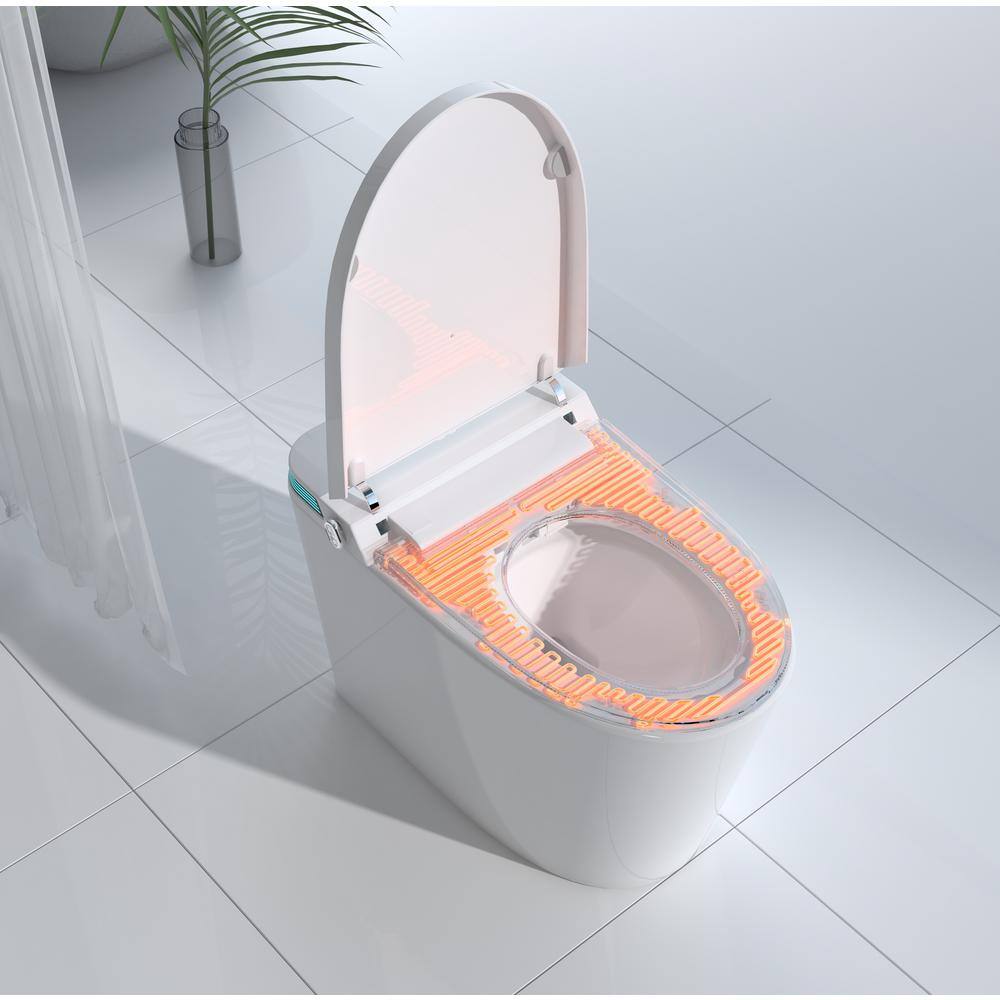 WELLFOR TM-4 Smart Bidet Toilet with Heated Seat and LED Night Light 1.28 GPF - White