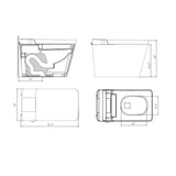 WELLFOR T2 Elongated Bidet Toilet 1.28 GPF White with Nightlight and LED Display
