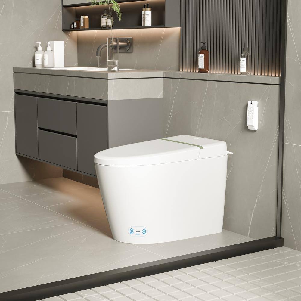 WELLFOR Smart Elongated Bidet Toilet with Heated Seat & Warm Air Dryer