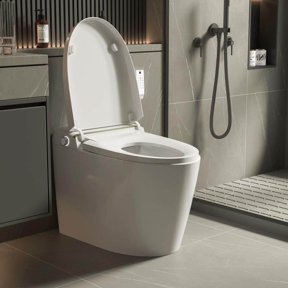 WELLFOR Smart Elongated Bidet Toilet with Heated Seat & Warm Air Dryer
