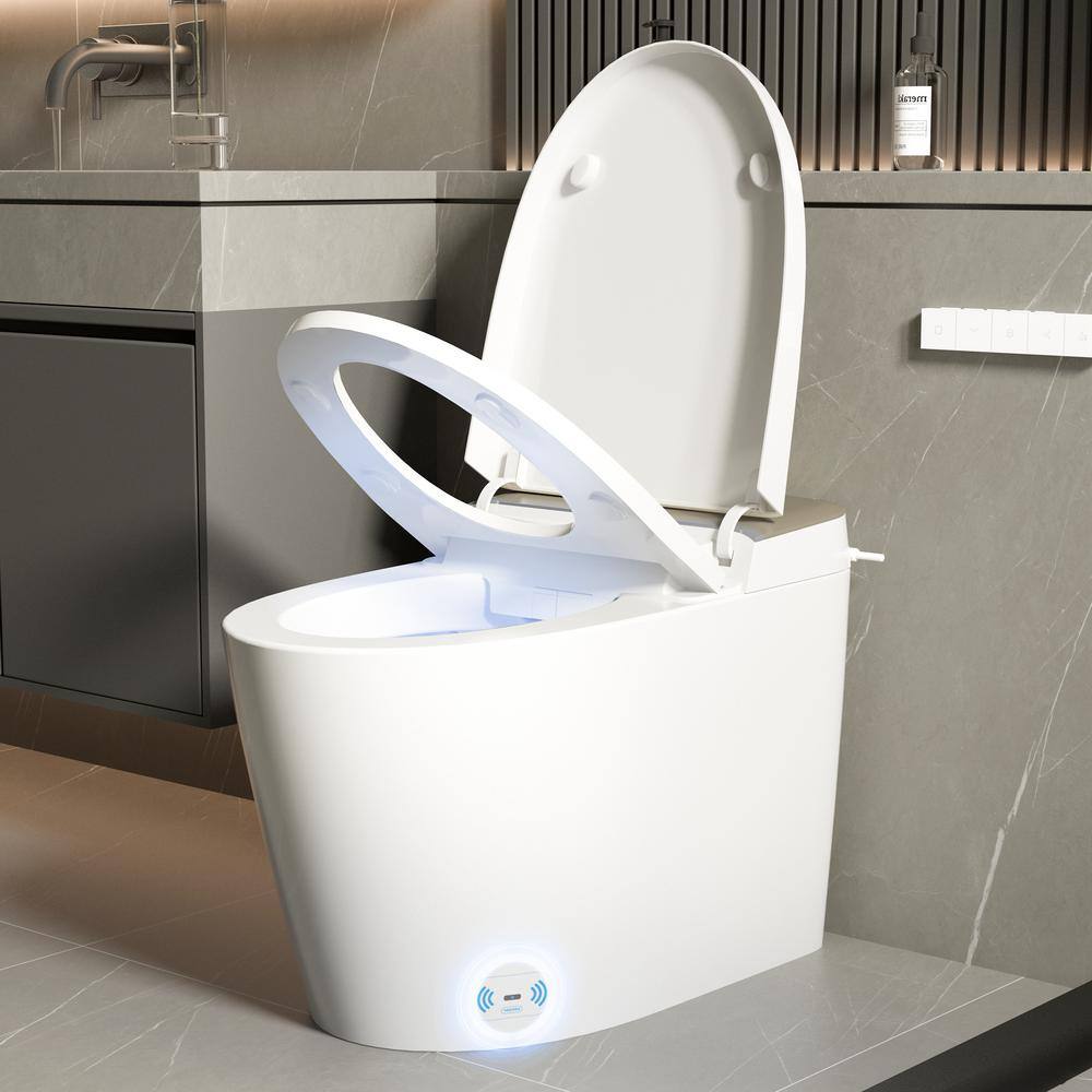 WELLFOR Smart Elongated Bidet Toilet with Foot Sensor & Heated Seat