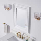 WELLFOR 24 in. W x 32 in. H Rectangular Solid Wood Recessed Medicine Cabinet with Mirror