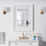 WELLFOR 24 in. W x 32 in. H Rectangular Solid Wood Recessed Medicine Cabinet with Mirror