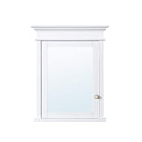 WELLFOR 26 in. W x 32 in. H Rectangular White Solid Wood Framed Recessed Mount Soft Close Door Medicine Cabinet with Mirror