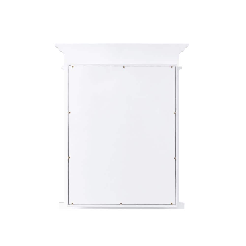 WELLFOR 26 in. W x 32 in. H Rectangular White Solid Wood Framed Recessed Mount Soft Close Door Medicine Cabinet with Mirror