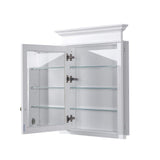 WELLFOR 26 in. W x 32 in. H Rectangular White Solid Wood Framed Recessed Mount Soft Close Door Medicine Cabinet with Mirror