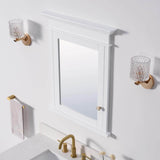 WELLFOR 26 in. W x 32 in. H Rectangular White Solid Wood Framed Recessed Mount Soft Close Door Medicine Cabinet with Mirror
