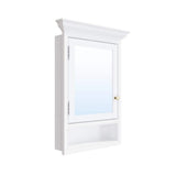 WELLFOR 24 in. W x 32 in. H Rectangular Recessed Solid Wood Bathroom Medicine Cabinet with Mirror, Bi-view Glass Magnetic Door