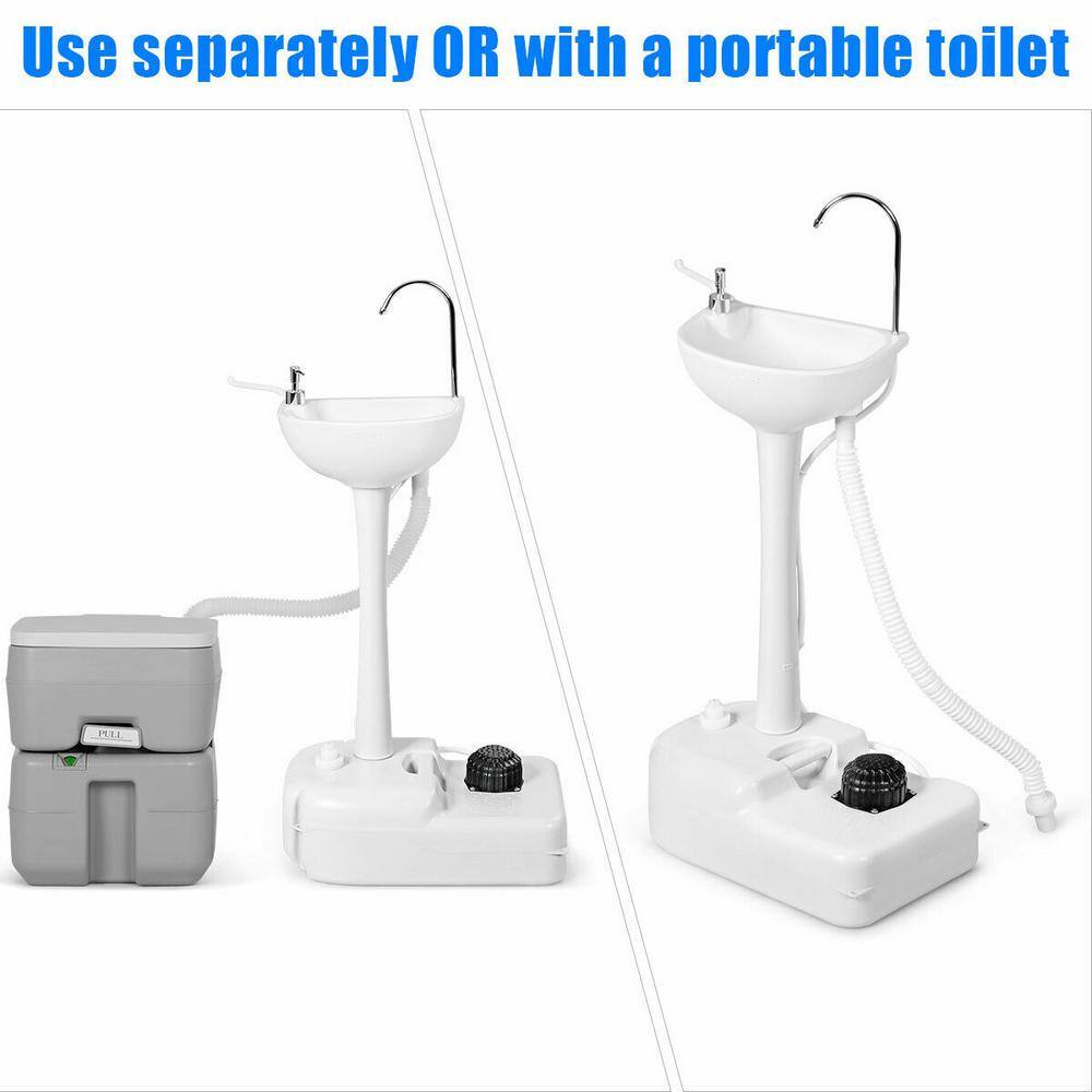WELLFOR Freestanding HDPE Utility Sink with Faucet - 4.5 Gal Capacity