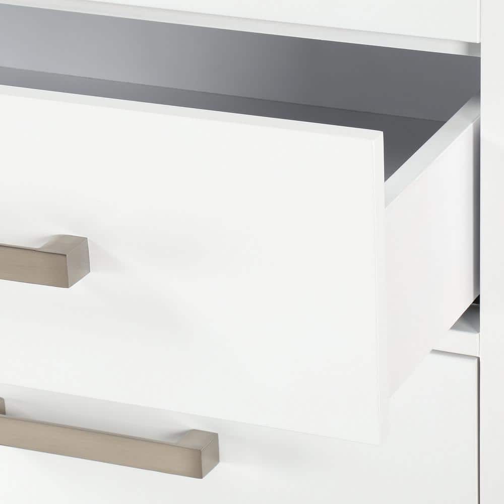 Wyndham Collection Sheffield Bathroom Linen Storage Tower Cabinet, White, 24x71.25x20