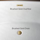 WOODBRIDGE Springston 59 in. Acrylic FlatBottom Double Slipper Bathtub with Brushed Gold Overflow and Drain, White