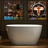 WOODBRIDGE 48 in. Acrylic Flatbottom Freestanding Bathtub in White with Brushed Gold Drain and Overflow
