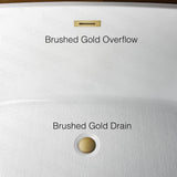 WOODBRIDGE 48 in. Acrylic Flatbottom Freestanding Bathtub in White with Brushed Gold Drain and Overflow