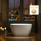 WOODBRIDGE 48 in. Acrylic Flatbottom Freestanding Bathtub in White with Brushed Gold Drain and Overflow