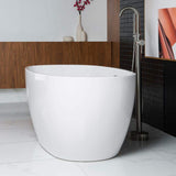 Berck 59 in. Acrylic FlatBottom Double Ended Bathtub with Brushed Nickel Overflow and Drain Included in White
