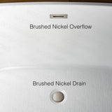 Belleville 54 in. Acrylic FlatBottom Double Ended Bathtub with Brushed Nickel Overflow and Drain Included in White