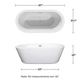 Wyndham Collection Mermaid 5.58 ft. Freestanding Soaking Tub in White with Brushed Nickel Trim