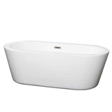 Wyndham Collection Mermaid 5.58 ft. Freestanding Soaking Tub in White with Brushed Nickel Trim