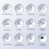 WOODBRIDGE Electric Plug-In Elongated Bidet Toilet Seat with Auto-Features