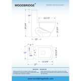 WOODBRIDGE Modern 1-Piece 1.0/1.6 GPF High-Efficiency Dual Flush Square All-in-One Toilet with Soft-Close Seat, White