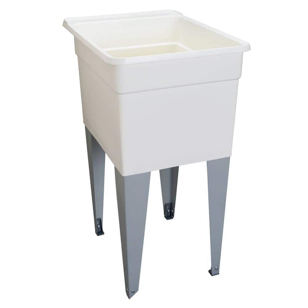 MUSTEE 18 in. x 24 in. Plastic Utilatub Laundry Tub - White