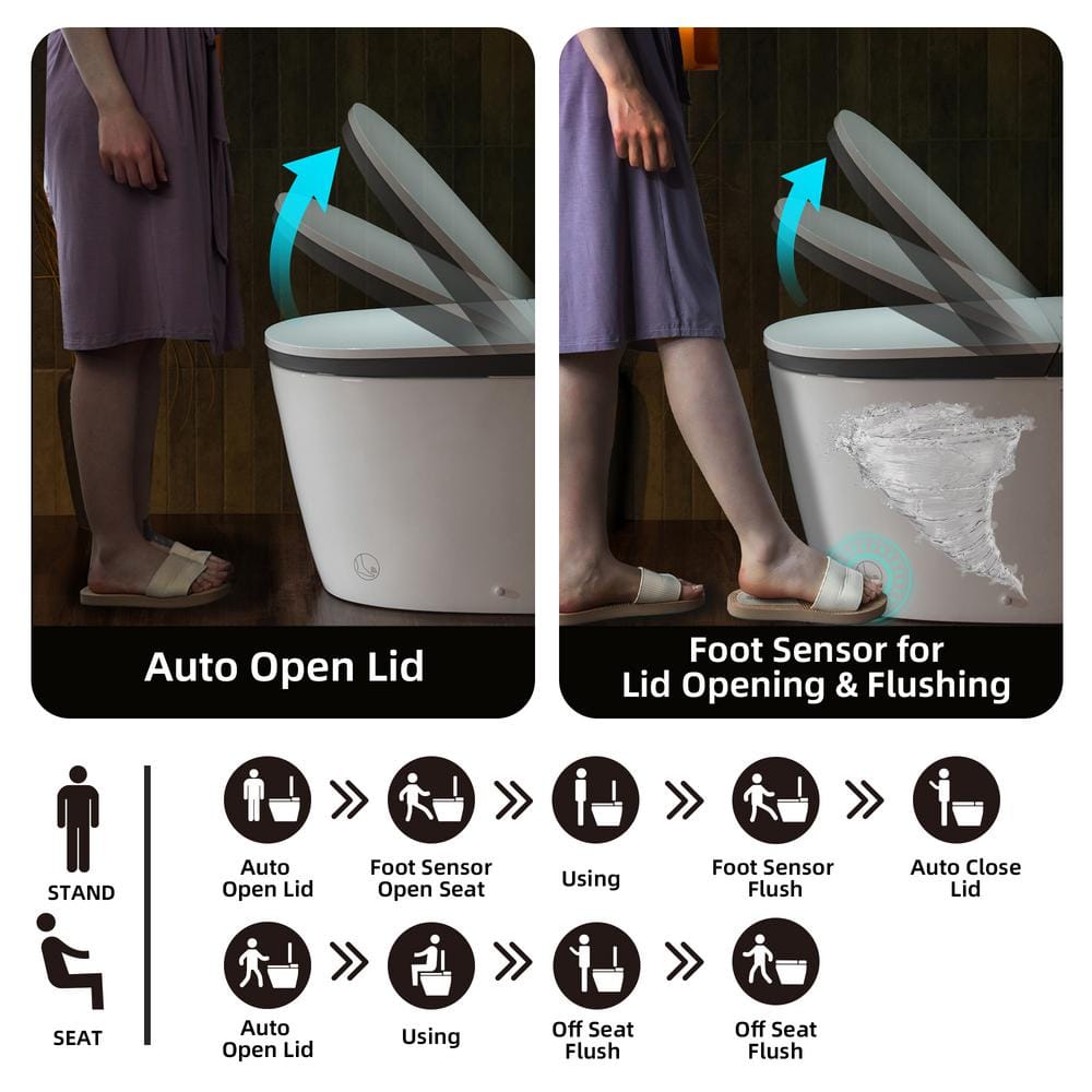 WOODBRIDGE Elongated ADA Smart Bidet Toilet with Auto Open/Close and Heated Seat