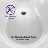 WOODBRIDGE Cincinati 59 in. Acrylic FlatBottom Double Slipper Freestanding Bathtub with Matte Black Overflow & Drain, White