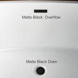 WOODBRIDGE Cincinati 59 in. Acrylic FlatBottom Double Slipper Freestanding Bathtub with Matte Black Overflow & Drain, White