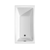 Wyndham Collection Grayley 60" Alcove Soaking Bathtub with Left Drain, White/Black Trim