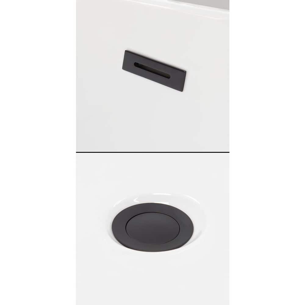 Wyndham Collection Grayley 60" Alcove Soaking Bathtub with Left Drain, White/Black Trim