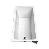 Wyndham Collection Grayley 60" Alcove Soaking Bathtub with Left Drain, White/Black Trim