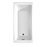 Wyndham Collection Grayley 66 in. Alcove Soaking Bathtub with Left Drain, White with Matte Black Trim