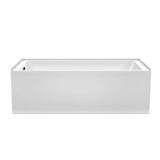 Wyndham Collection Grayley 66 in. Alcove Soaking Bathtub with Left Drain, White with Matte Black Trim