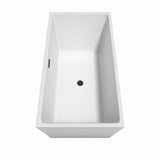 Wyndham Collection Sara 63 in. Acrylic Freestanding Bathtub with Matte Black Trim