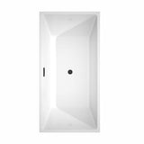 Wyndham Collection Sara 63 in. Acrylic Freestanding Bathtub with Matte Black Trim