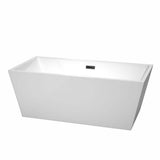 Wyndham Collection Sara 63 in. Acrylic Freestanding Bathtub with Matte Black Trim