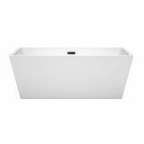 Wyndham Collection Sara 63 in. Acrylic Freestanding Bathtub with Matte Black Trim