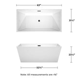 Wyndham Collection Sara 63 in. Acrylic Freestanding Bathtub with Matte Black Trim