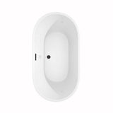 Wyndham Collection Carissa 60 in. Acrylic Freestanding Bathtub with Matte Black Trim