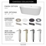 Wyndham Collection Carissa 60 in. Acrylic Freestanding Bathtub with Matte Black Trim